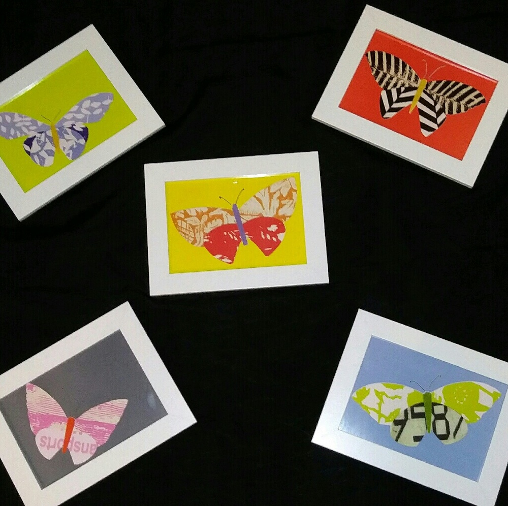 5 piece butterfly home or office decor